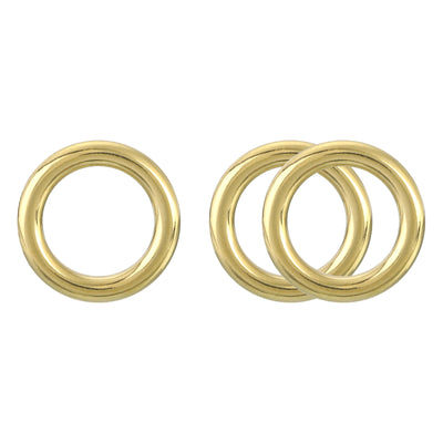 Harfington Uxcell 3Pcs O Ring Buckle 16mm/0.63", Brass Seamless Welded Circle Loop 3.8mm Thickness