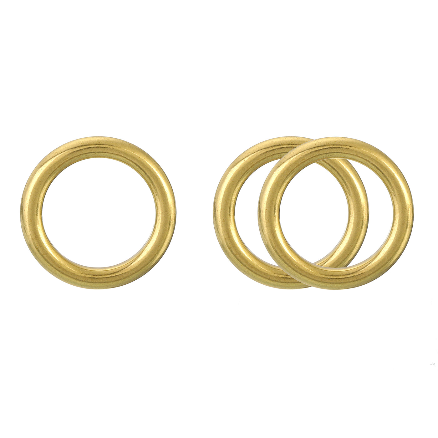 uxcell Uxcell 3 Stück O-Ring Schnalle 20mm/0,79", nahtloser geschweißter Messingkreis mit 4mm Dicke für Gepäckgurte, Bastelarbeiten, DIY-Dekoration, goldfarben