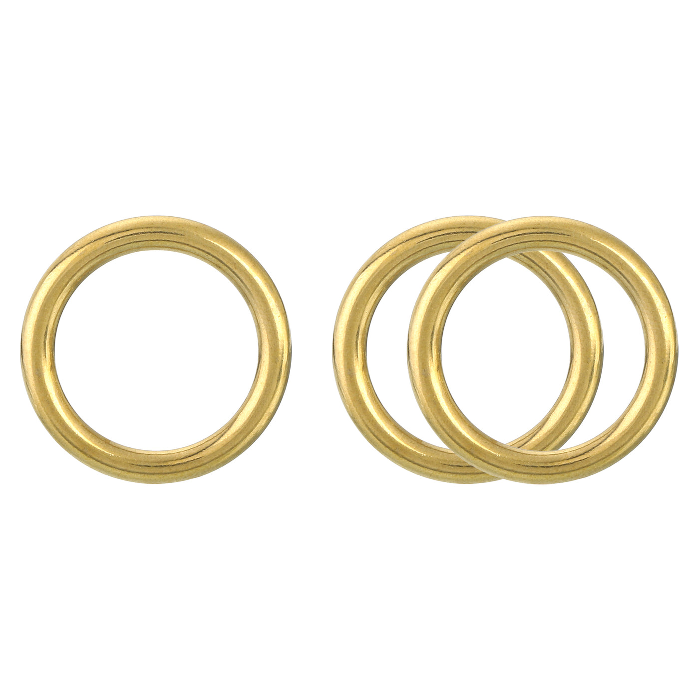 uxcell Uxcell 3Pcs O Ring Buckle 23mm/0.91", Brass Seamless Welded Circle Loop 4mm Thickness