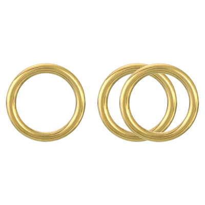 Harfington Uxcell 3Pcs O Ring Buckle 23mm/0.91", Brass Seamless Welded Circle Loop 4mm Thickness