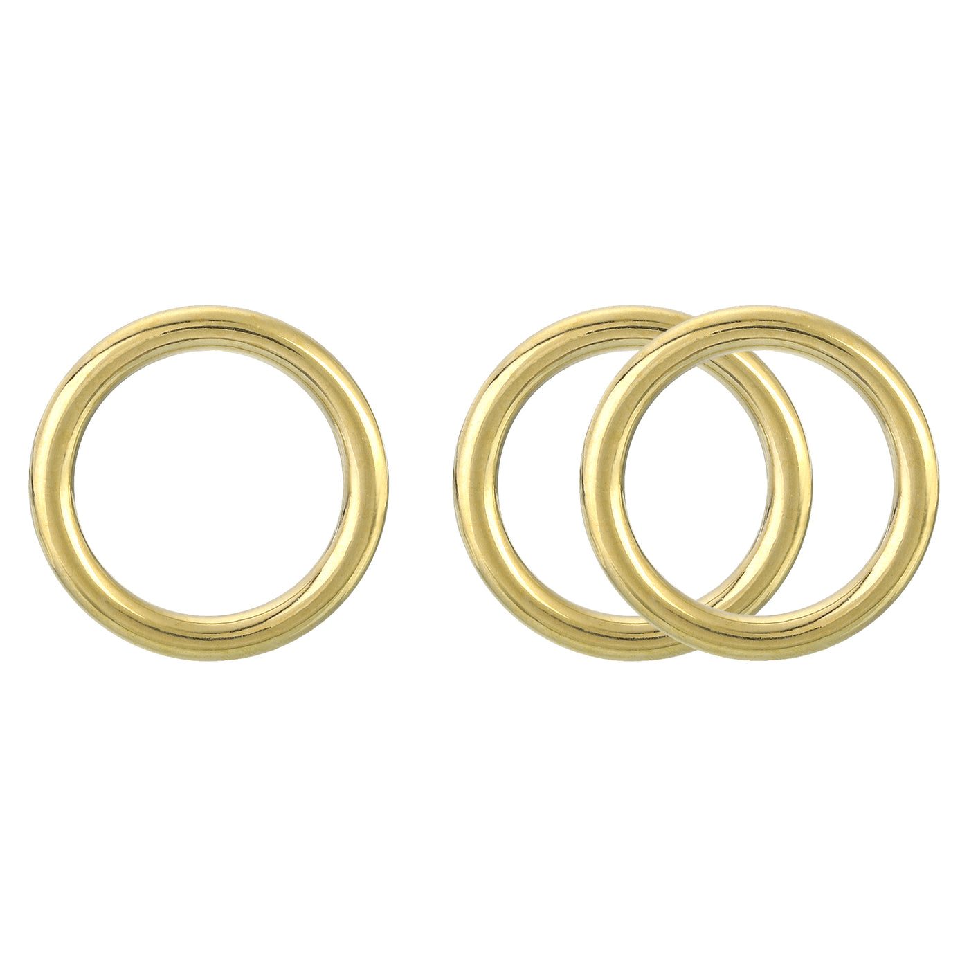 uxcell Uxcell 3Pcs O Ring Buckle 25mm/0.98", Brass Seamless Welded Circle Loop 4.5mm Thickness