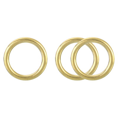 Harfington Uxcell 3Pcs O Ring Buckle 25mm/0.98", Brass Seamless Welded Circle Loop 4.5mm Thickness