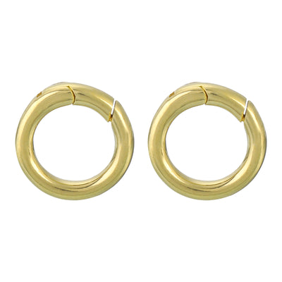 Harfington Uxcell 2Pcs Metal Spring O Rings 0.41"(10.4mm), Brass Spring Keyring Buckles