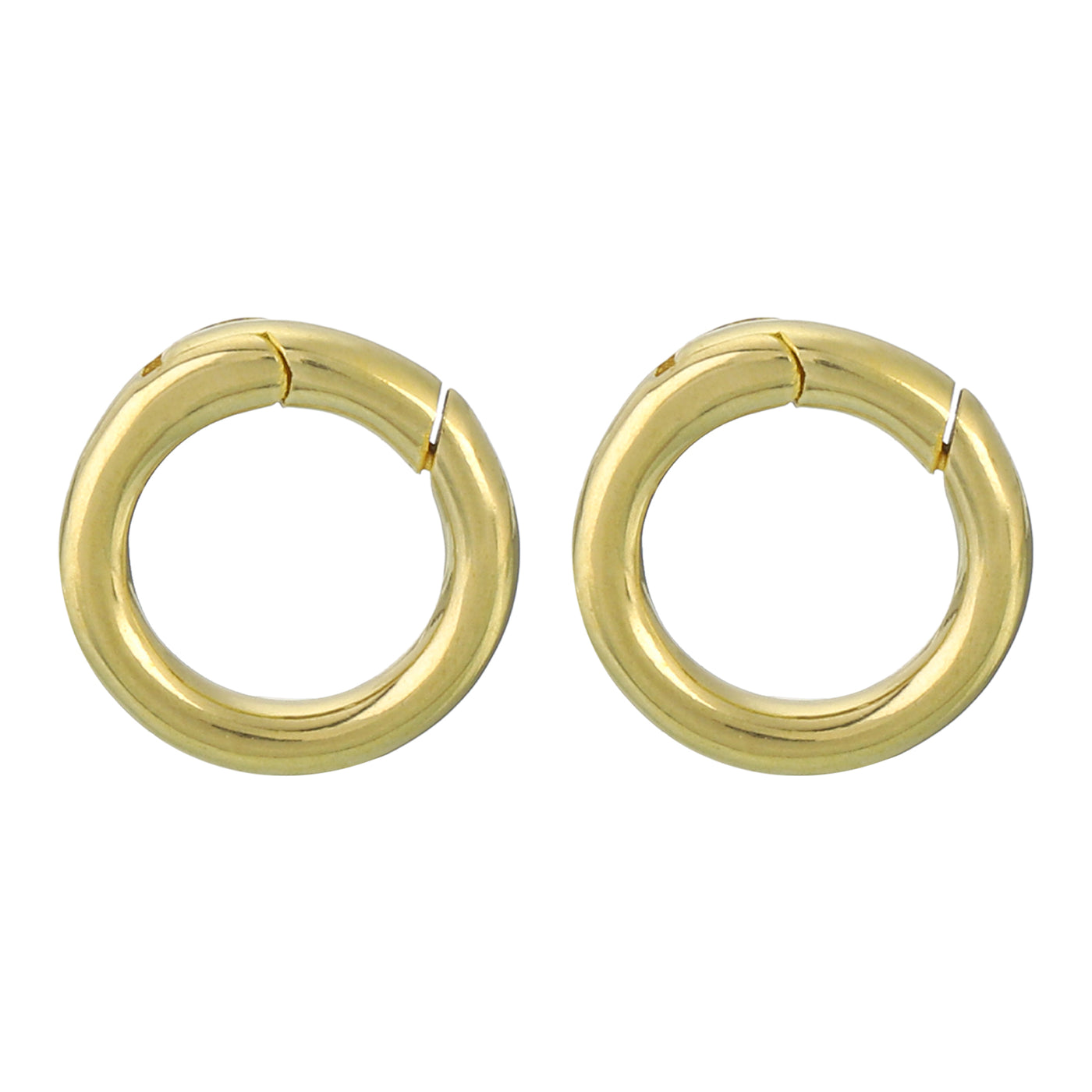 uxcell Uxcell 2Pcs Metal Spring O Rings 0.41"(10.4mm), Brass Spring Keyring Buckles