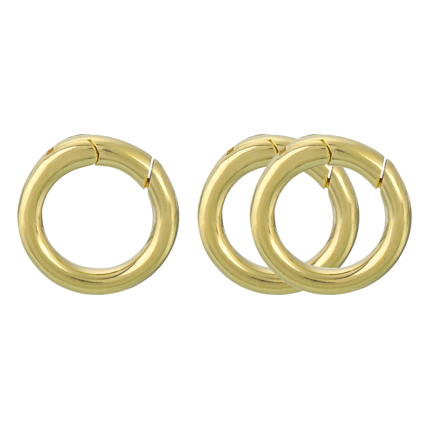 uxcell Uxcell 3Pcs Metal Spring O Rings 0.41"(10.4mm), Brass Spring Keyring Buckles