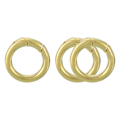 Harfington Uxcell 3Pcs Metal Spring O Rings 0.41"(10.4mm), Brass Spring Keyring Buckles