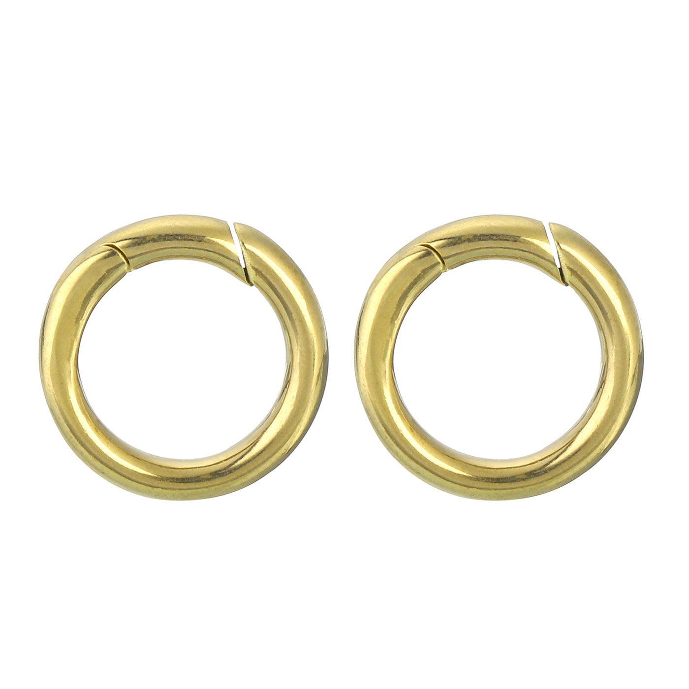 uxcell Uxcell 2Pcs Metal Spring O Rings 0.46"(11.6mm), Brass Spring Keyring Buckles