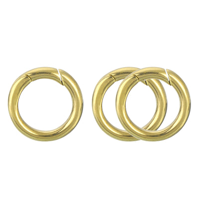 Harfington Uxcell 3Pcs Metal Spring O Rings 0.46"(11.6mm), Brass Spring Keyring Buckles