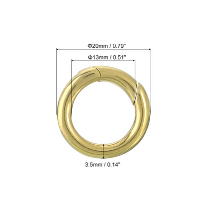 Harfington Uxcell Metal Spring O Rings 0.51"(13mm), Brass Spring Keyring Buckles