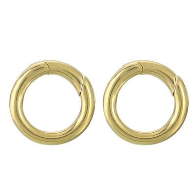 Harfington Uxcell 2Pcs Metal Spring O Rings 0.51"(13mm), Brass Spring Keyring Buckles