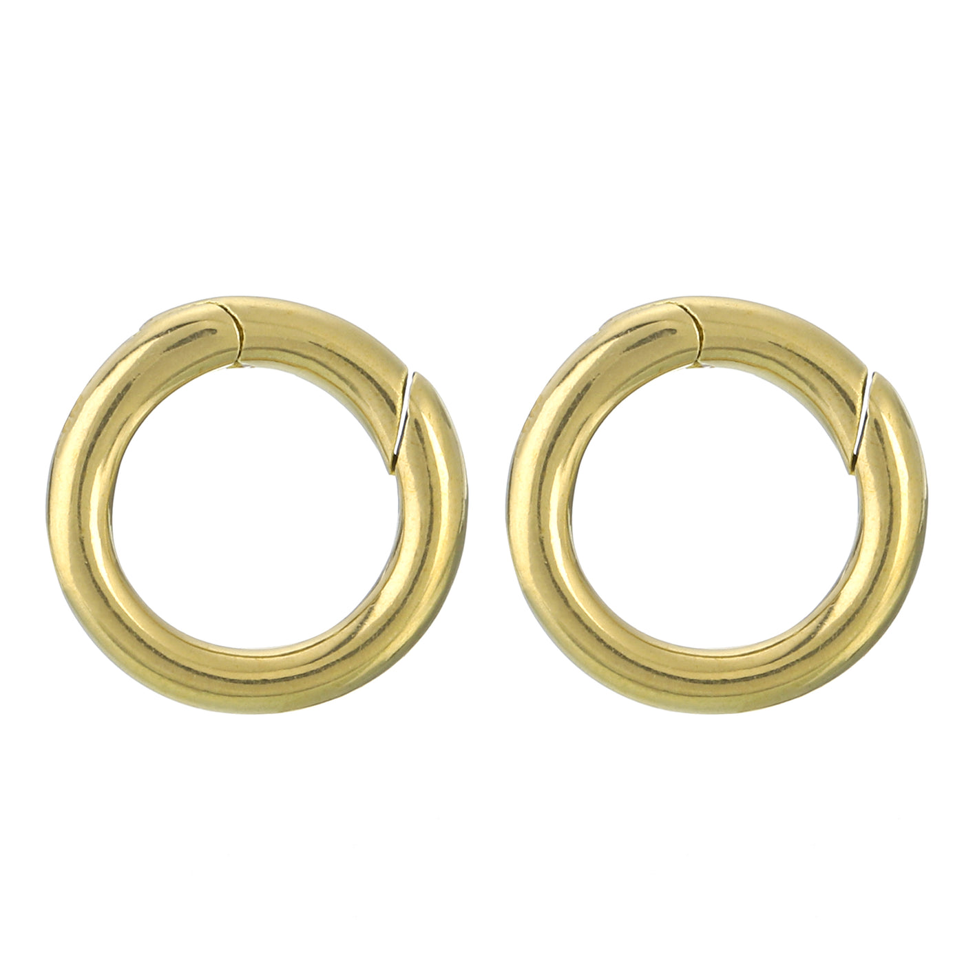 uxcell Uxcell 2Pcs Metal Spring O Rings 0.51"(13mm), Brass Spring Keyring Buckles