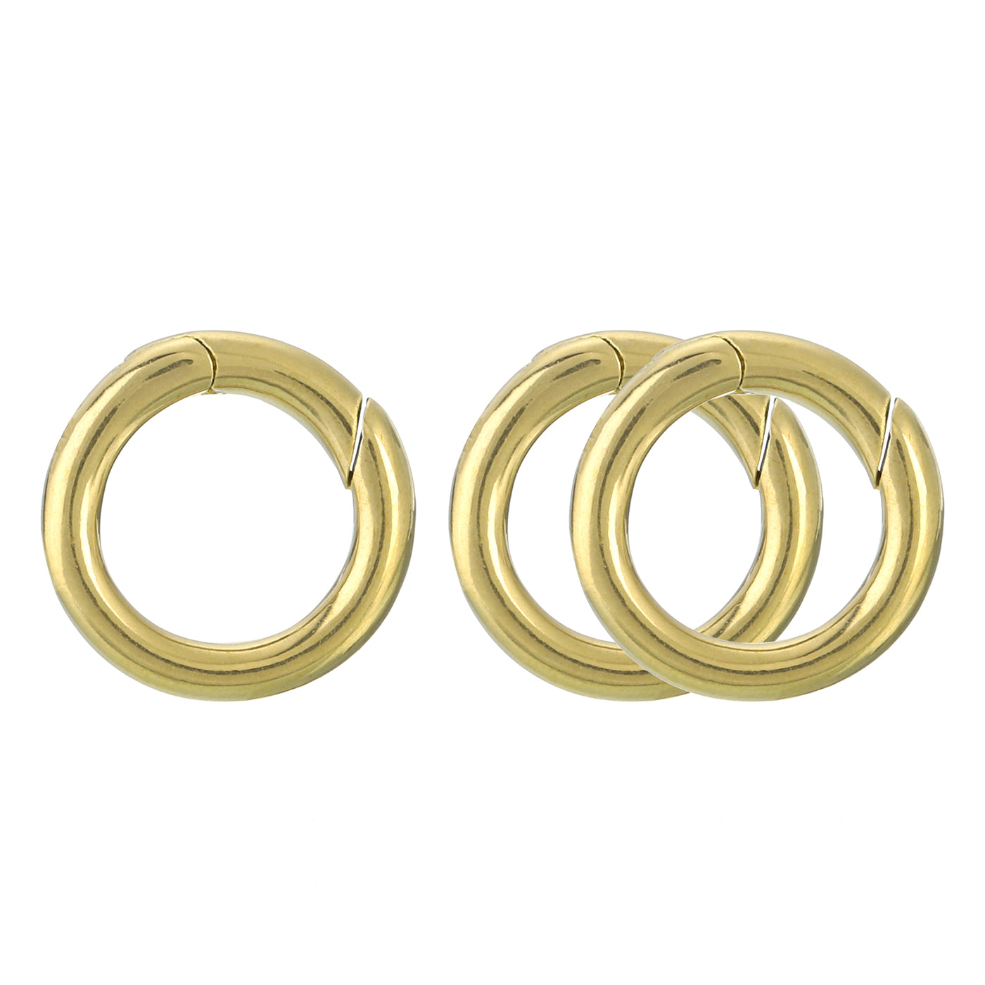 uxcell Uxcell 3Pcs Metal Spring O Rings 0.51"(13mm), Brass Spring Keyring Buckles