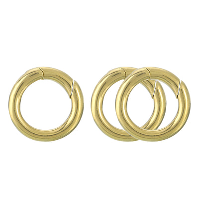 Harfington Uxcell 3Pcs Metal Spring O Rings 0.51"(13mm), Brass Spring Keyring Buckles