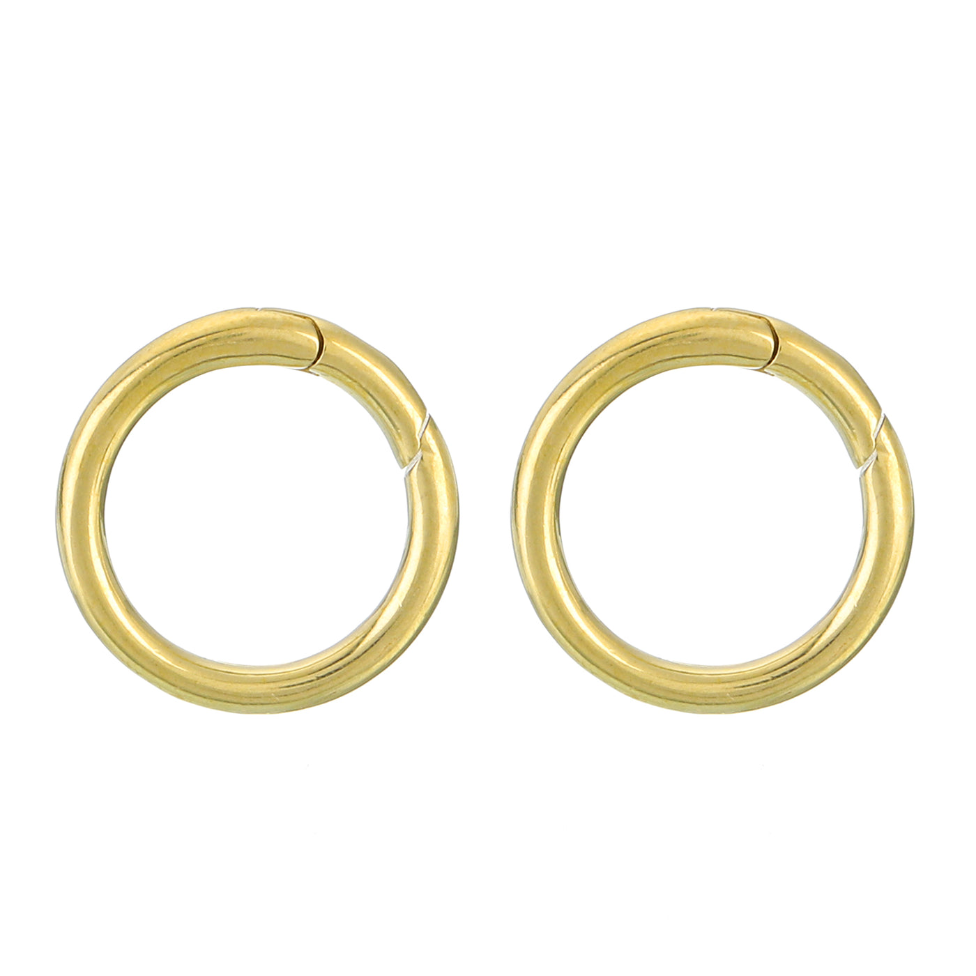 uxcell Uxcell 2Pcs Metal Spring O Rings 0.55"(14mm), Brass Spring Keyring Buckles