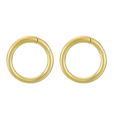 Harfington Uxcell 2Pcs Metal Spring O Rings 0.55"(14mm), Brass Spring Keyring Buckles