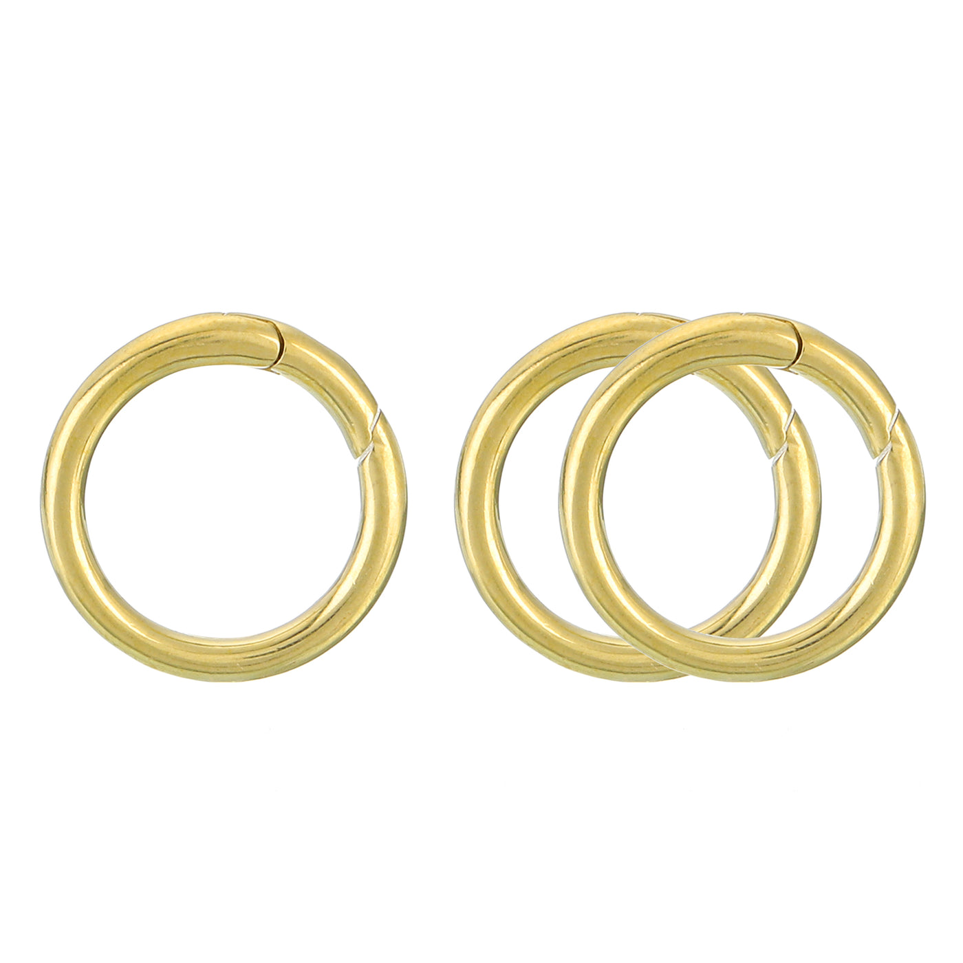 uxcell Uxcell 3Pcs Metal Spring O Rings 0.55"(14mm), Brass Spring Keyring Buckles