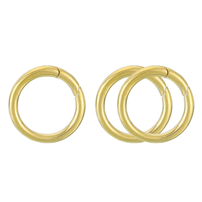 Harfington Uxcell 3Pcs Metal Spring O Rings 0.55"(14mm), Brass Spring Keyring Buckles