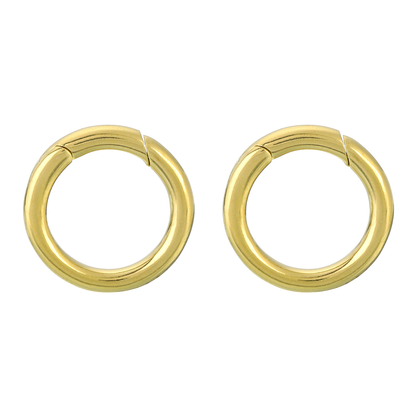 uxcell Uxcell 2Pcs Metal Spring O Rings 0.59"(15mm), Brass Spring Keyring Buckles