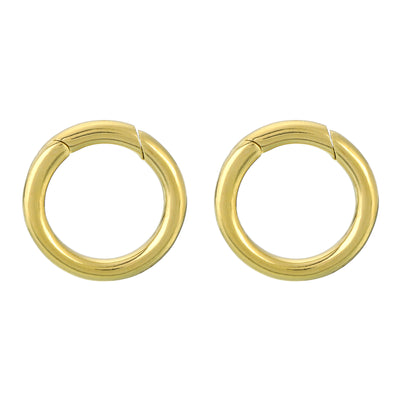 Harfington Uxcell 2Pcs Metal Spring O Rings 0.59"(15mm), Brass Spring Keyring Buckles