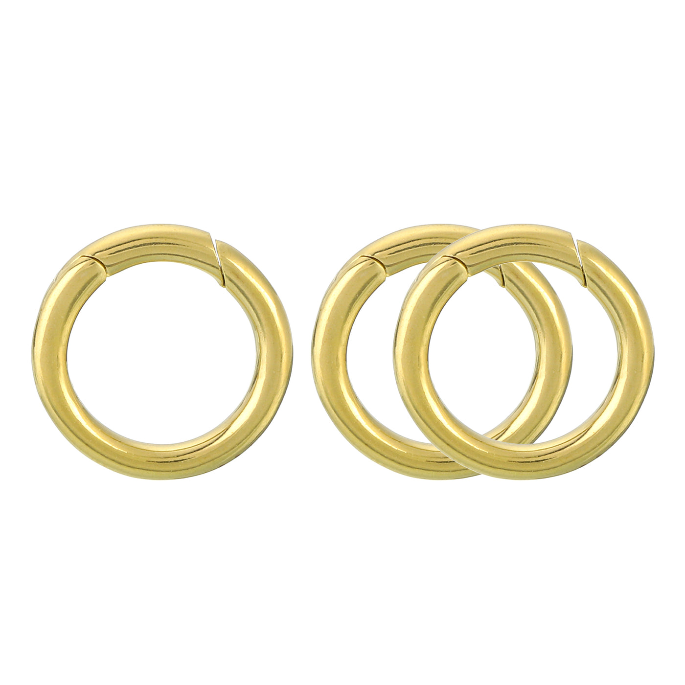 uxcell Uxcell 3Pcs Metal Spring O Rings 0.59"(15mm), Brass Spring Keyring Buckles