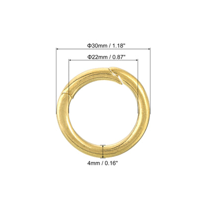 Harfington Uxcell Metal Spring O Rings 0.87"(22mm), Brass Spring Keyring Buckles