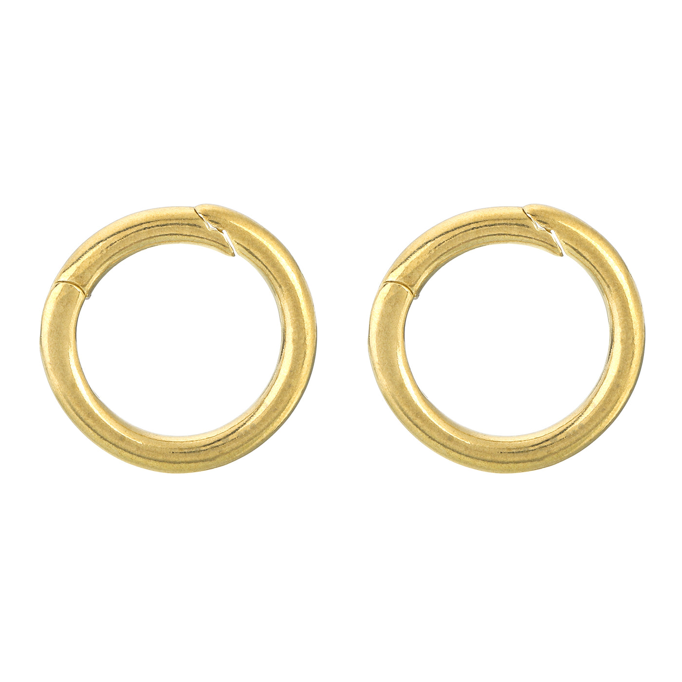 uxcell Uxcell 2Pcs Metal Spring O Rings 0.87"(22mm), Brass Spring Keyring Buckles