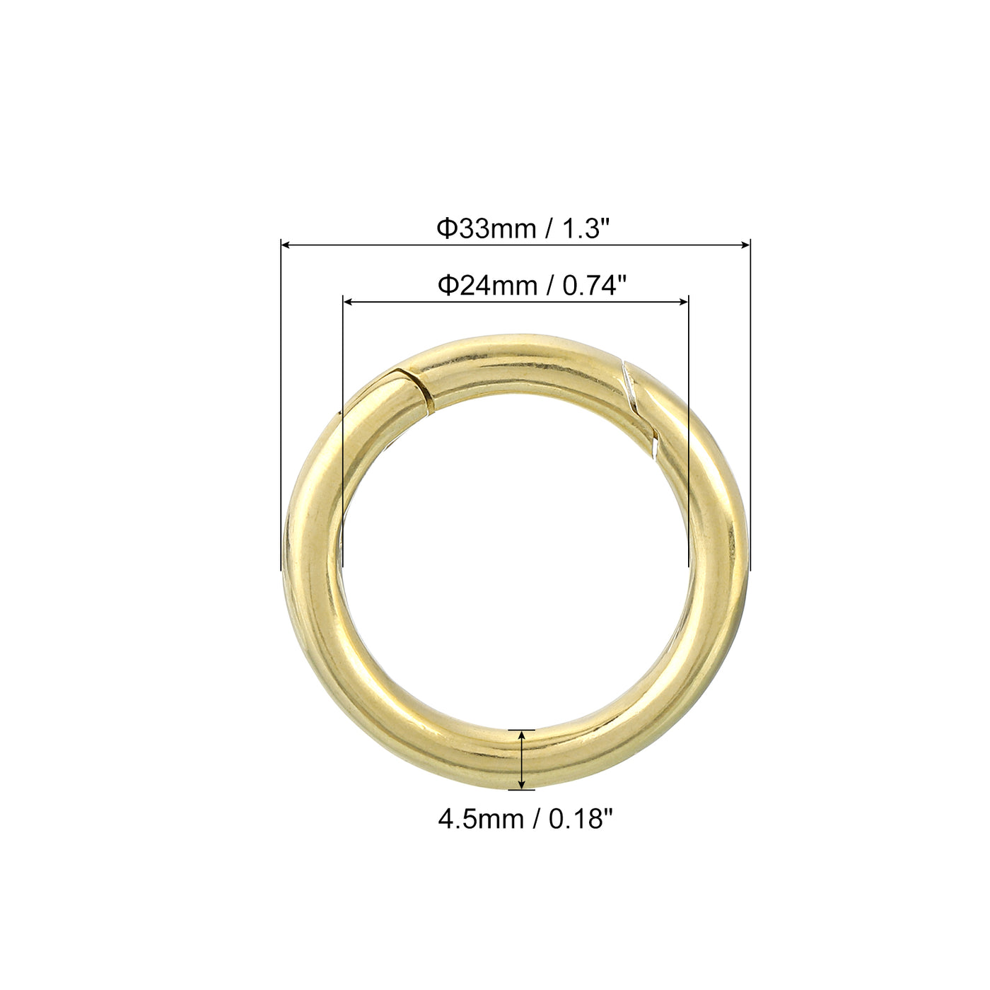 uxcell Uxcell Metal Spring O Rings 0.94"(24mm), Brass Spring Keyring Buckles