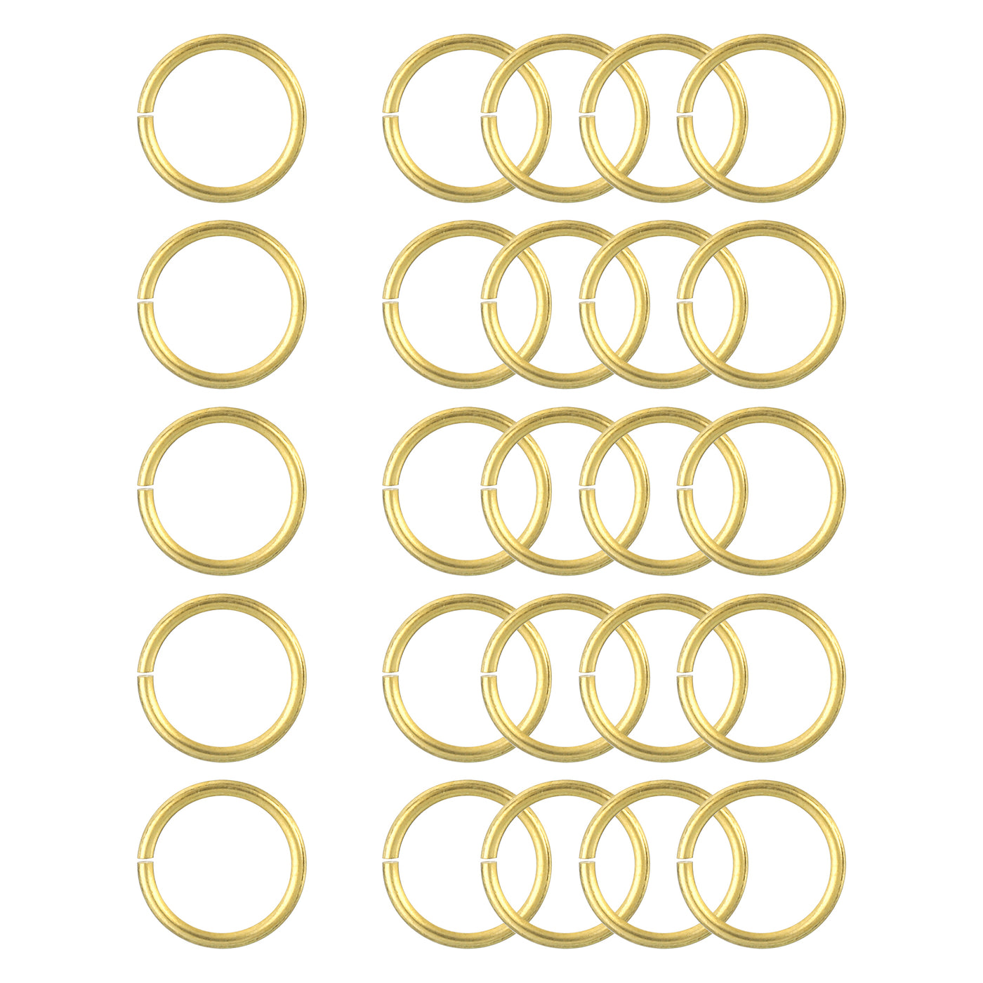 uxcell Uxcell 25Pcs Open Jump Rings, 8mm/0.31" Brass Jump Ring Connectors 1mm Thick O Rings