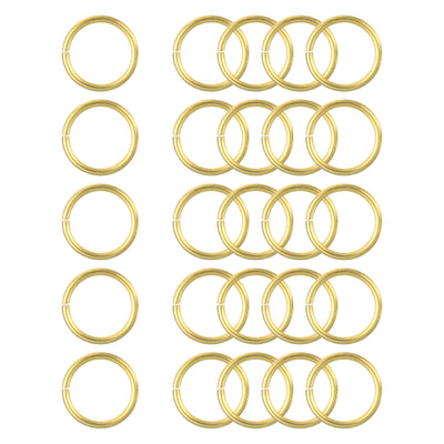 Harfington Uxcell 25Pcs Open Jump Rings, 8mm/0.31" Brass Jump Ring Connectors 1mm Thick O Rings