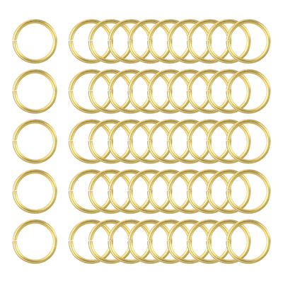 Harfington Uxcell 50 Stück Offene Sprungringe, 10 mm/0,39" OD Messing Sprungringverbinder 1 mm dick O-Ringe für Halsketten Armband Schmuckherstellung Schlüsselanhänger DIY Basteln, Goldfarben