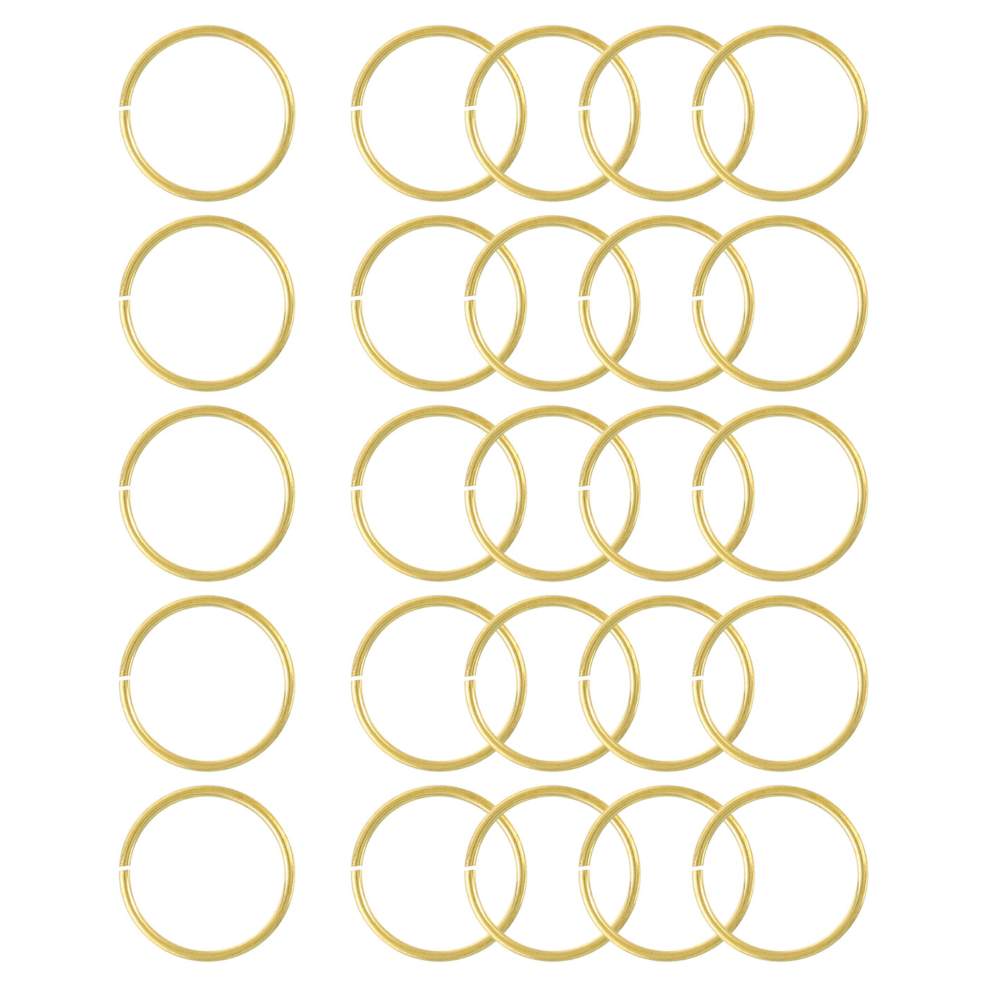 uxcell Uxcell 25Pcs Open Jump Rings, 15mm/0.59" Brass Jump Ring Connectors 1mm Thick O Rings