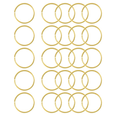 Harfington Uxcell 25Pcs Open Jump Rings, 15mm/0.59" Brass Jump Ring Connectors 1mm Thick O Rings