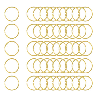 Harfington Uxcell 50Pcs Open Jump Rings, 15mm/0.59" Brass Jump Ring Connectors 1mm Thick O Rings