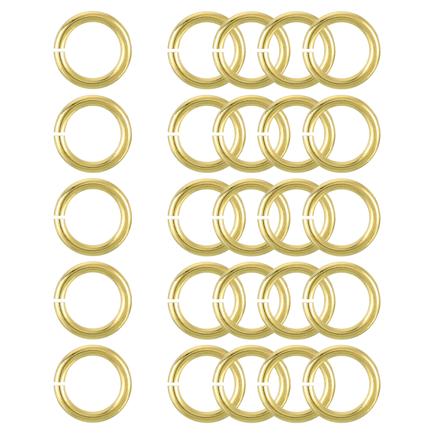 uxcell Uxcell 25Pcs Open Jump Rings, 10mm/0.39" Brass Jump Ring Connectors 1.5mm Thick O Rings