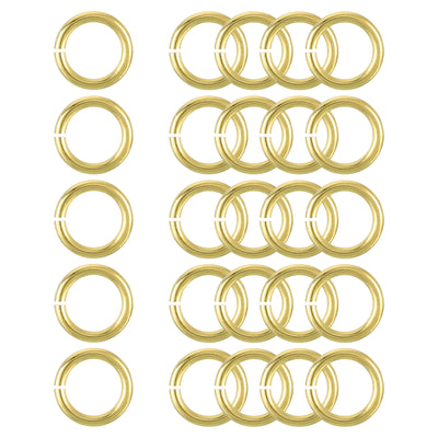 Harfington Uxcell 25Pcs Open Jump Rings, 10mm/0.39" Brass Jump Ring Connectors 1.5mm Thick O Rings