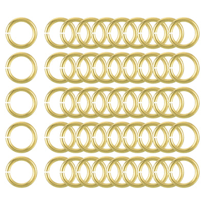 Harfington Uxcell 50 Stück Offene Sprungringe, 10 mm/0,39" OD Messing Sprungringverbinder 1,5 mm dick O-Ringe für Halsketten Armbänder Schmuckherstellung Schlüsselanhänger DIY Basteln, Goldfarben