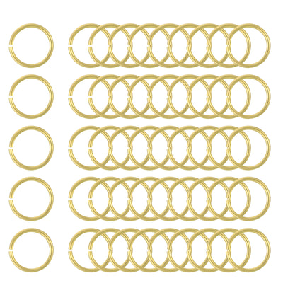 Harfington Uxcell 50Pcs Open Jump Rings, 15mm/0.59" Brass Jump Ring Connectors 1.5mm Thick O Rings