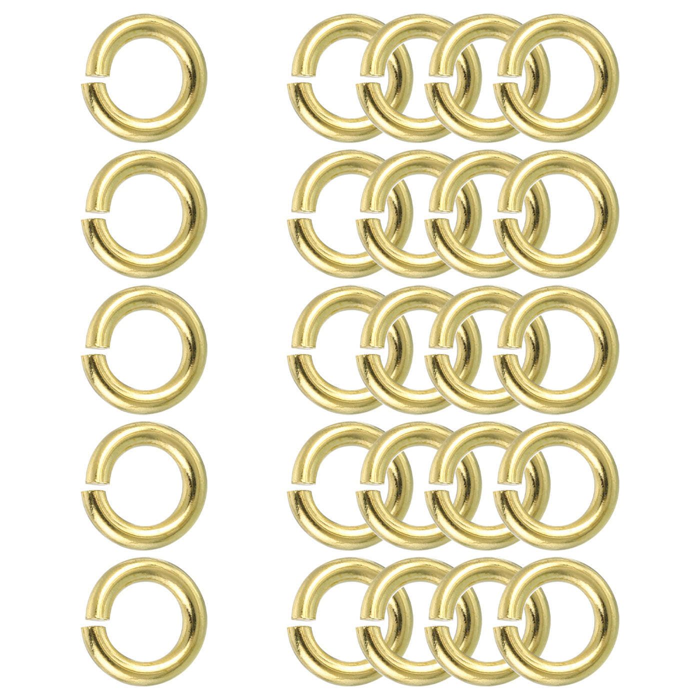 uxcell Uxcell 25Pcs Open Jump Rings, 10mm/0.39" Brass Jump Ring Connectors 2mm Thick O Rings