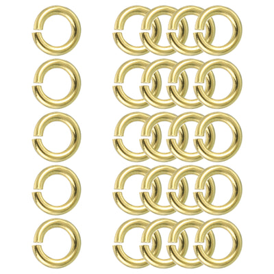 Harfington Uxcell 25Pcs Open Jump Rings, 10mm/0.39" Brass Jump Ring Connectors 2mm Thick O Rings