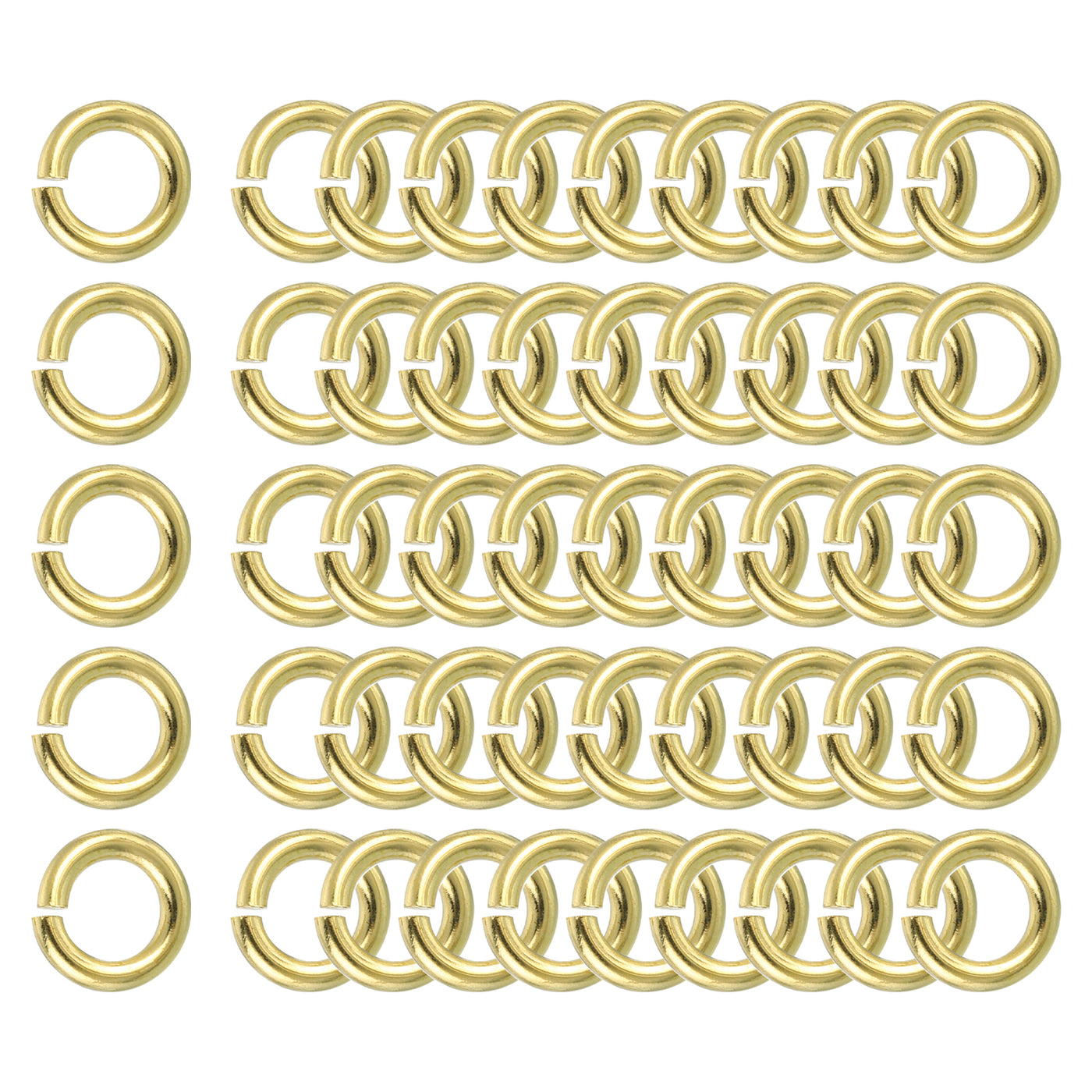 uxcell Uxcell 50Pcs Open Jump Rings, 10mm/0.39" Brass Jump Ring Connectors 2mm Thick O Rings