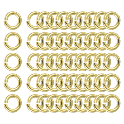 Harfington Uxcell 50Pcs Open Jump Rings, 10mm/0.39" Brass Jump Ring Connectors 2mm Thick O Rings