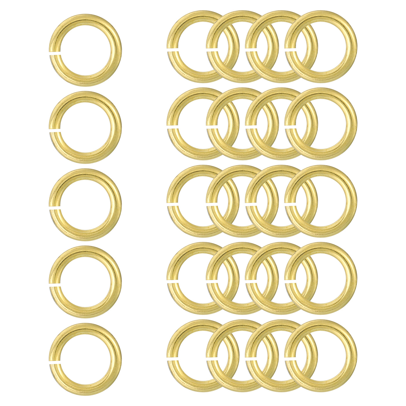 uxcell Uxcell 25Pcs Open Jump Rings, 12mm/0.47" Brass Jump Ring Connectors 2mm Thick O Rings