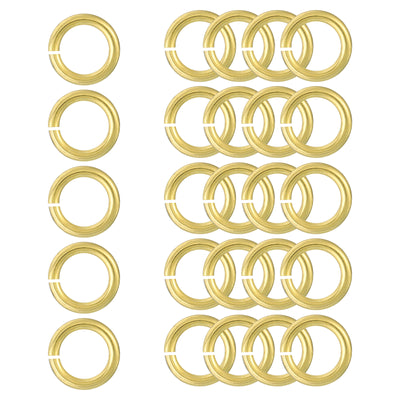 Harfington Uxcell 25Pcs Open Jump Rings, 12mm/0.47" Brass Jump Ring Connectors 2mm Thick O Rings