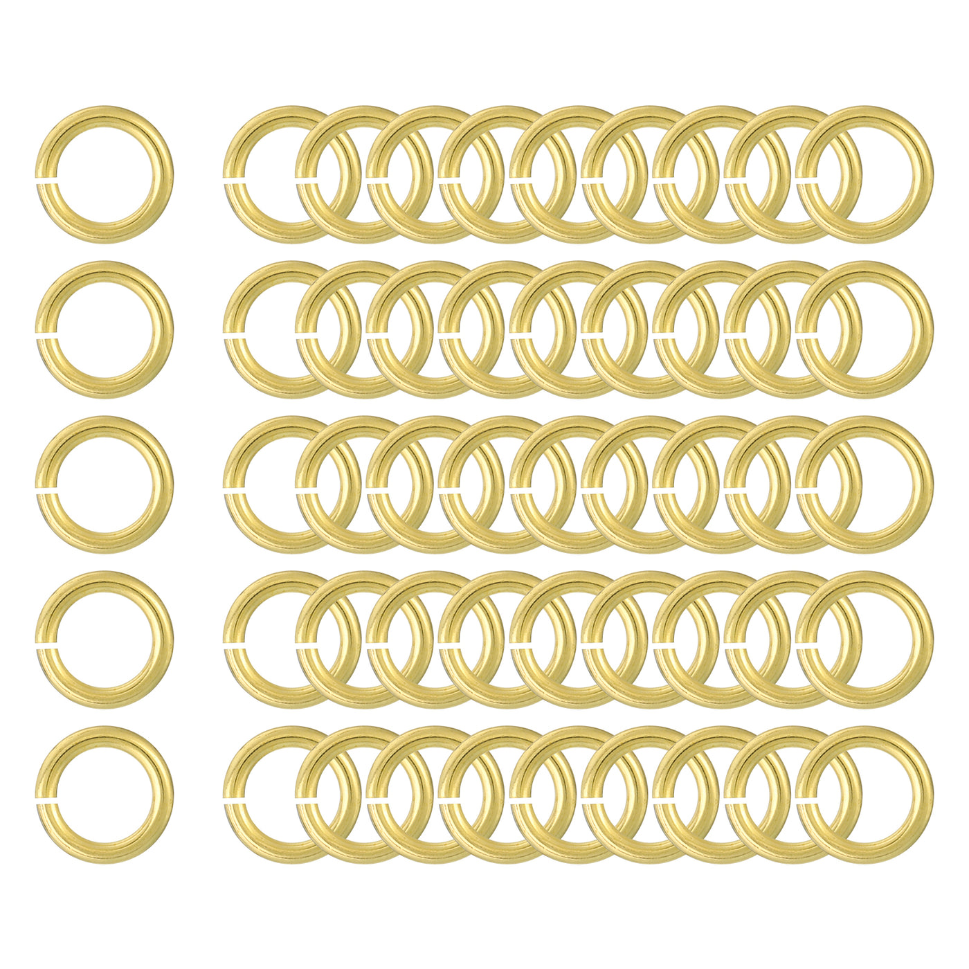 uxcell Uxcell 50Pcs Open Jump Rings, 12mm/0.47" Brass Jump Ring Connectors 2mm Thick O Rings