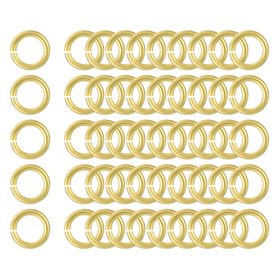 Harfington Uxcell 50Pcs Open Jump Rings, 12mm/0.47" Brass Jump Ring Connectors 2mm Thick O Rings