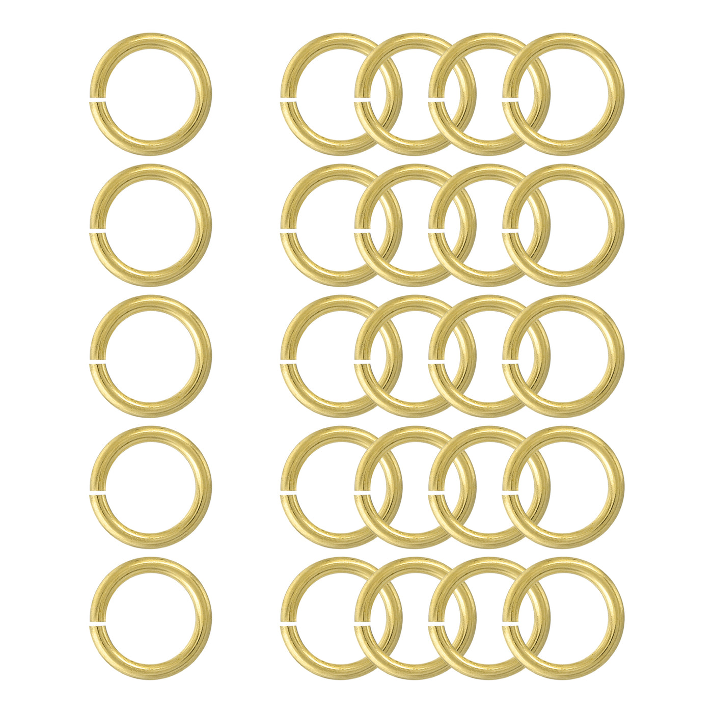 uxcell Uxcell 25Pcs Open Jump Rings, 14mm/0.55" Brass Jump Ring Connectors 2mm Thick O Rings