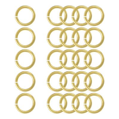 Harfington Uxcell 25Pcs Open Jump Rings, 14mm/0.55" Brass Jump Ring Connectors 2mm Thick O Rings