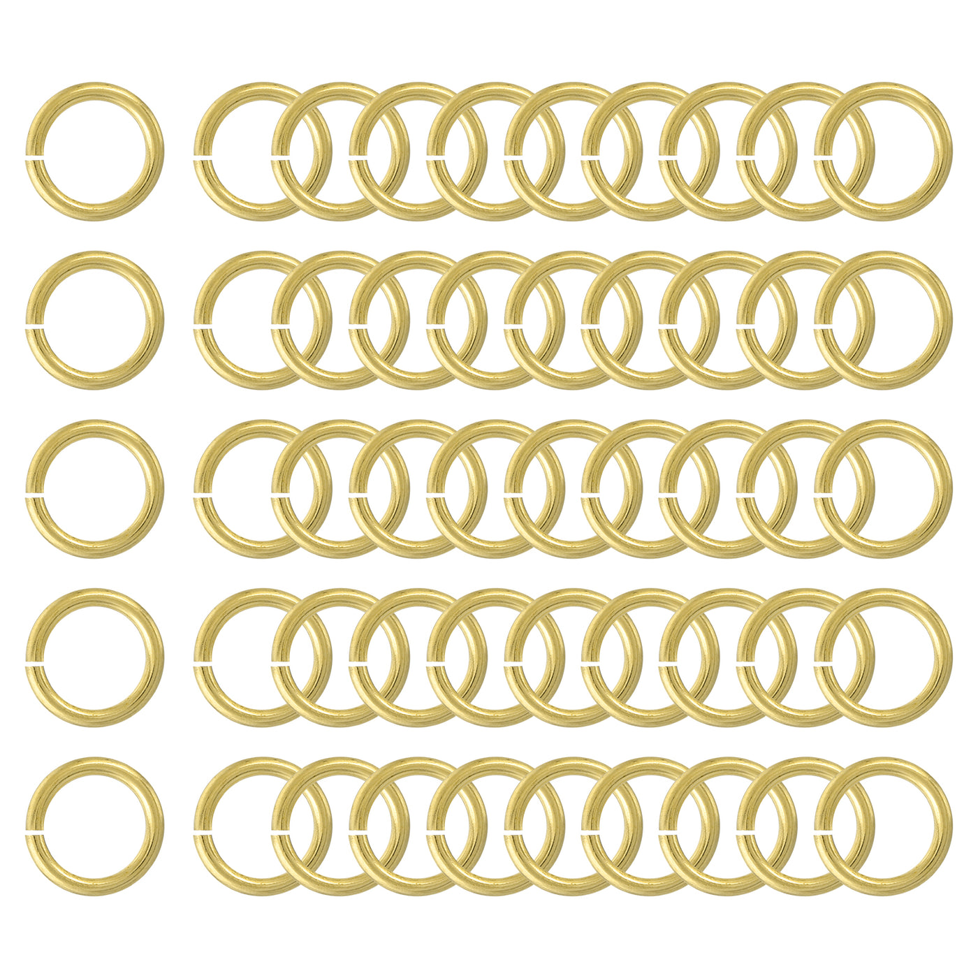 uxcell Uxcell 50Pcs Open Jump Rings, 14mm/0.55" Brass Jump Ring Connectors 2mm Thick O Rings