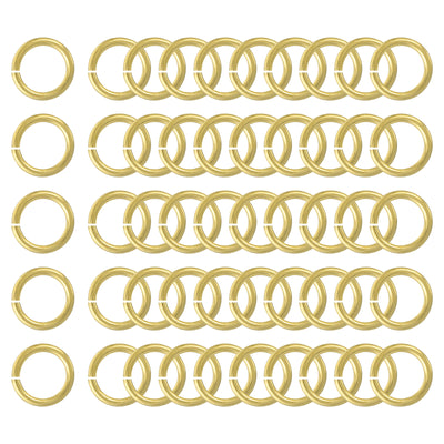 Harfington Uxcell 50Pcs Open Jump Rings, 14mm/0.55" Brass Jump Ring Connectors 2mm Thick O Rings