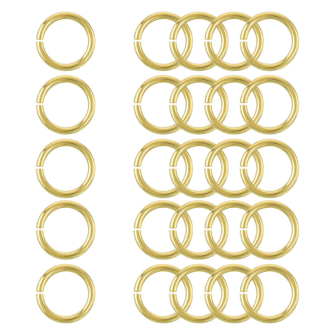 uxcell Uxcell 25Pcs Open Jump Rings, 15mm/0.59" Brass Jump Ring Connectors 2mm Thick O Rings